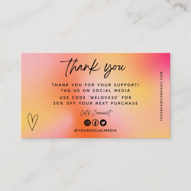 Carte de visite d'insertion multimédia orange (Devant)