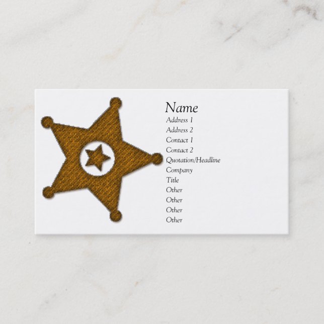 Carte de visite d'insigne de loi (Devant)