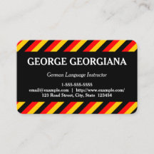 Carte de visite d'instructeur de langue allemande