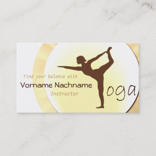 Carte de visite d'instructeur de yoga