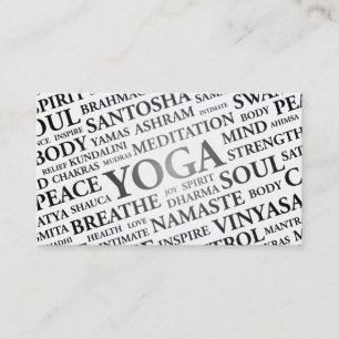 Carte de visite d'instructeur de YOGA - mots de