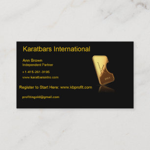 Carte de visite d'International de Karatbars