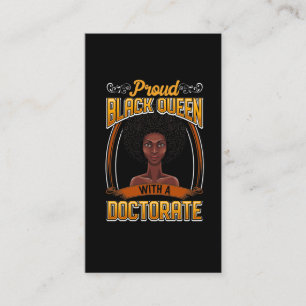 Carte De Visite Diplôme de doctorat d'une femme noire fière