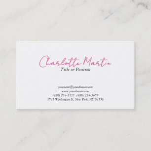 Carte De Visite Directeur Consultant Chef Blanc Rose Professionnel