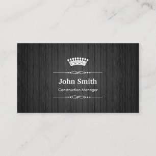 Carte De Visite Directeur de la construction Royal Black Wood Grai