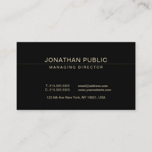 Carte De Visite Directeur élégant à la mode Ceo Plain Luxury de
