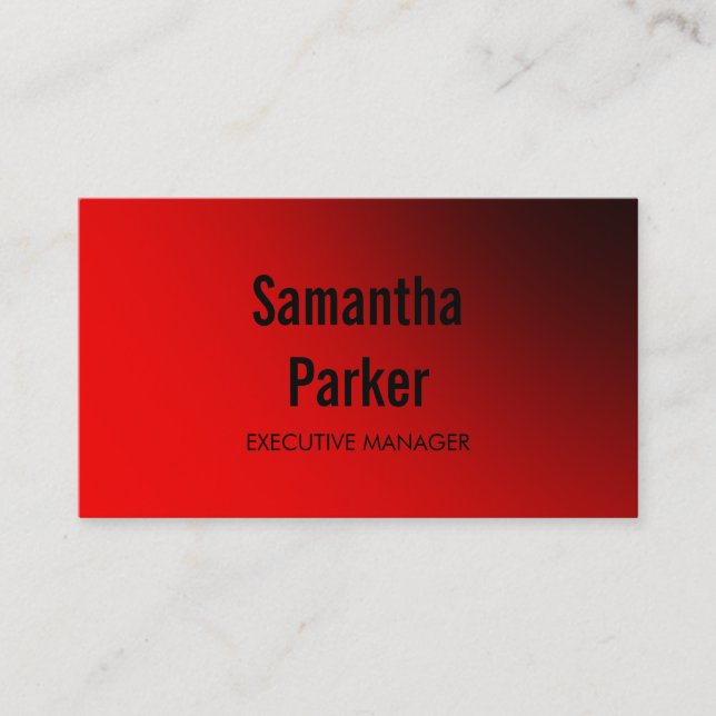 Carte De Visite Directeur exécutif contemporain tendance Red White (Devant)