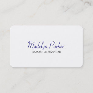 Carte De Visite Directeur exécutif moderne bleu blanc