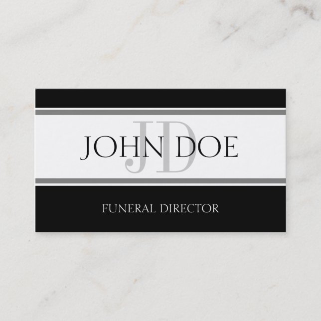 Carte De Visite Directeur funéraire Stripe W/W (Devant)