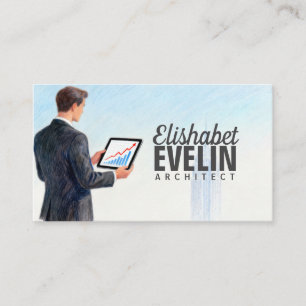 Carte De Visite Dirigeant d'entreprise examinant les indicateurs d