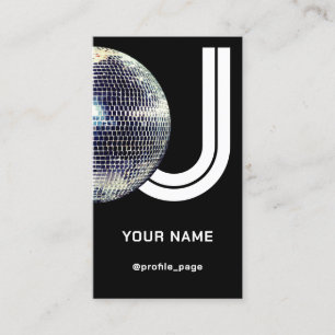 Carte De Visite Disco ball DJ géant signe gras