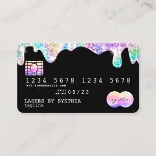 Carte De Visite Discothèque en or Holographe parties scintillant m