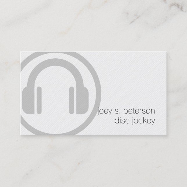 Carte De Visite Disque Jockey Bold Deejay Tourne-disque Icon Musiq (Devant)