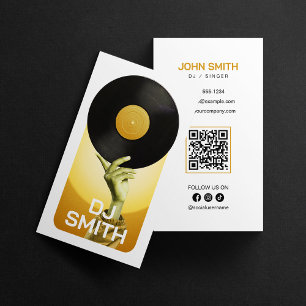 Carte De Visite Disqueuse Producteur de musique DJ Signer Or Vinyl