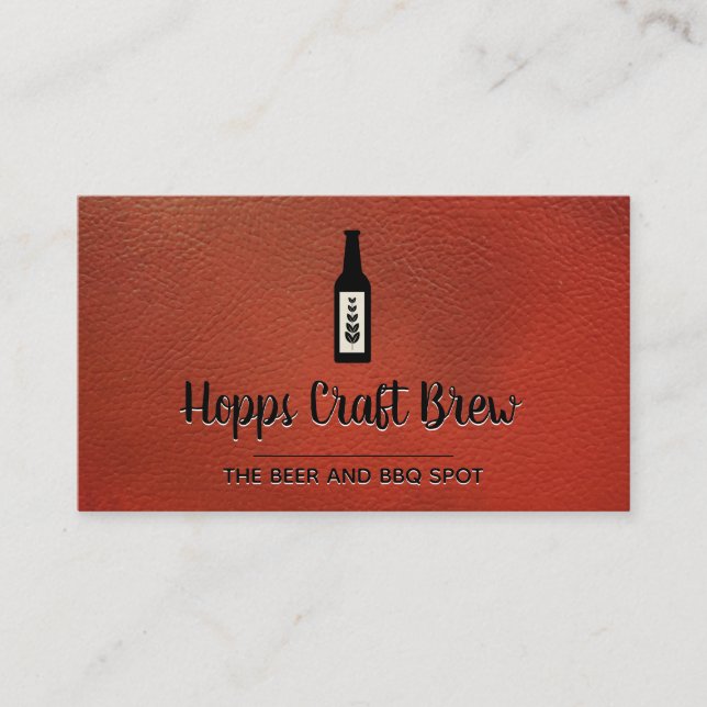 Carte De Visite Distillerie de bière | Boutique Liquor | Cuir (Devant)