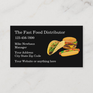 Carte De Visite Distributeur de gros de fast food