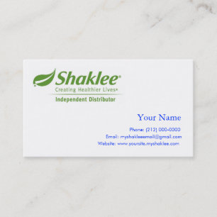 Carte De Visite Distributeur d'indépendant de Shaklee