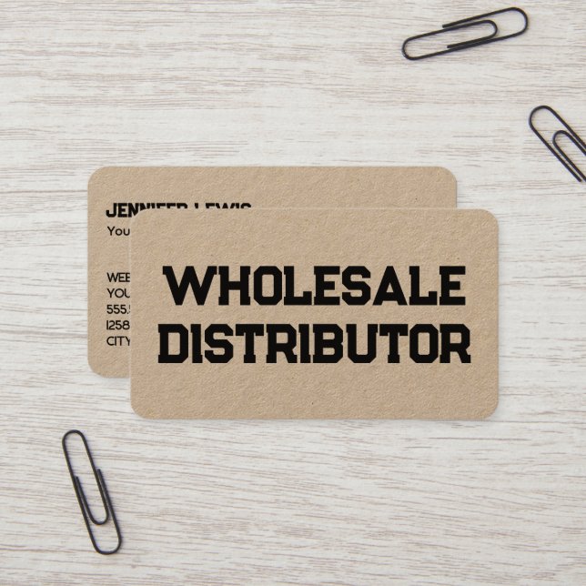 Carte De Visite Distributeur en gros Kraft (Devant/Arrière en situation)