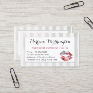 Carte De Visite Distributeur Lipstick Aquarelle Kiss Rejoignez Mon