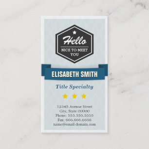 Carte De Visite Dites Bonjour et Nice de vous rencontrer dans le s