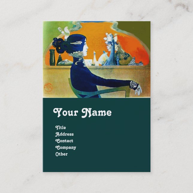 Carte De Visite DIVA DANS LE SALON DE BELLE MONOGRAMME BLEU, Artis (Devant)