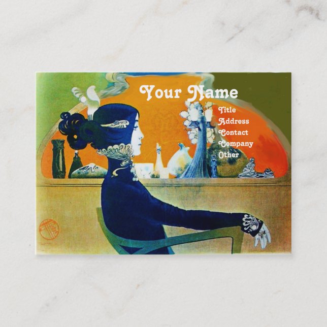 Carte De Visite DIVA DANS LE SALON DE BELLE MONOGRAMME BLEU, Artis (Devant)