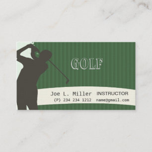 Carte De Visite Dix-huit trous, motifs verts sportifs de golfeur