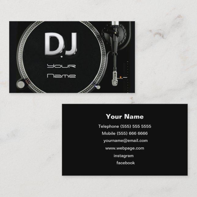 Carte de visite DJ (Devant / Derrière)