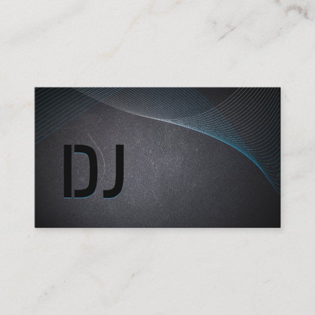 Carte De Visite DJ Abstrait Laser Laser Professionnel Noir  (Devant)