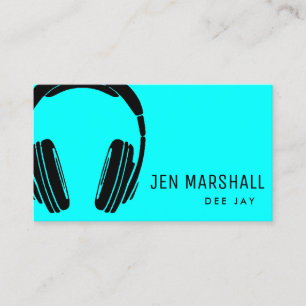 Carte De Visite dj bleu néon