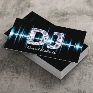 Carte De Visite DJ Blue Sound Waves Professional Deejay Music