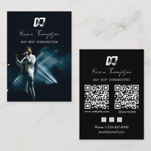 Carte De Visite DJ Chanteur Compositeur Musique 2 Code QR Professi
