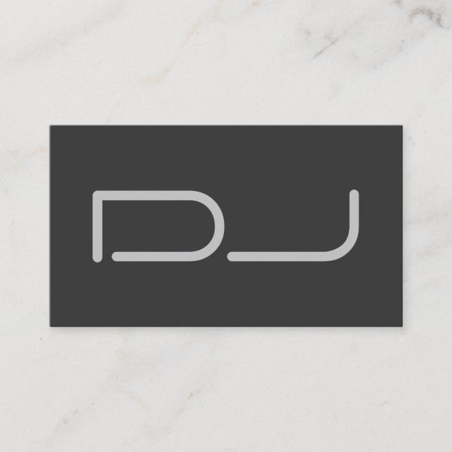 Carte De Visite DJ Contemporain Design Gris (Devant)