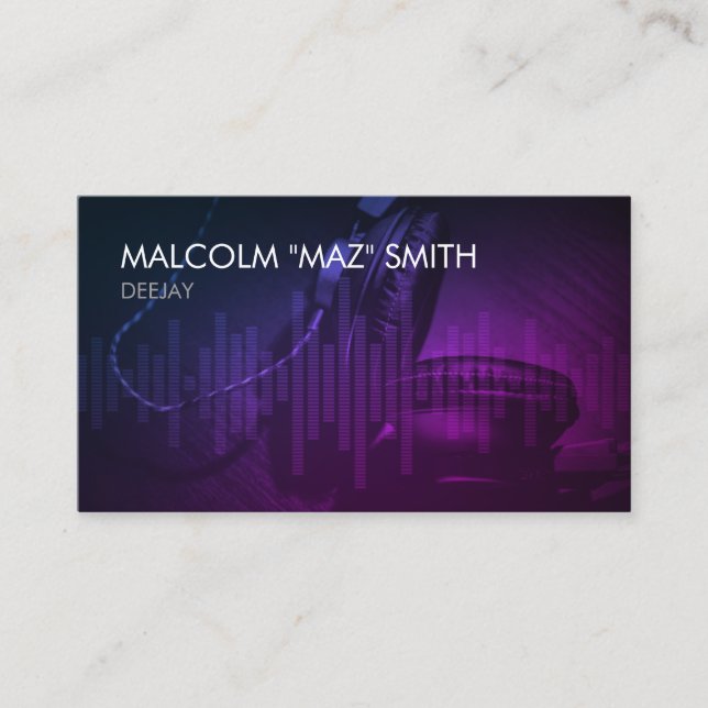 Carte De Visite DJ Deejay Disk Jockey (Devant)