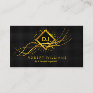 Carte De Visite DJ Deejay Professional Gold Faux Professeur de mus
