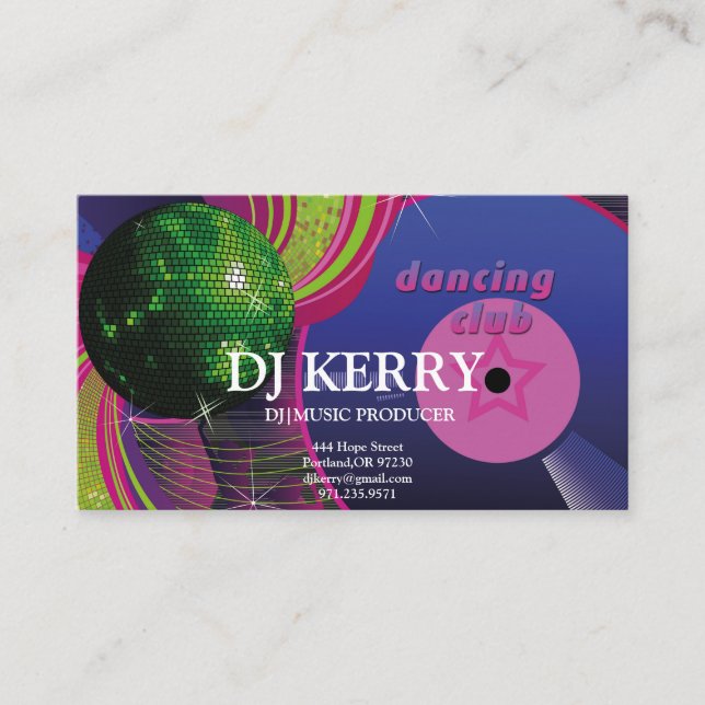 Carte De Visite DJ Disk Jockey Electronic (Devant)