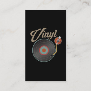 Carte De Visite DJ disque rétro musical style Tourne-disque vinyl