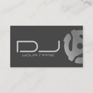 Carte De Visite DJ du logo de l'adaptateur d'enregistrement Silver