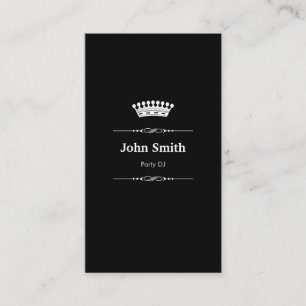Carte De Visite DJ du parti Elegant Royal Black White