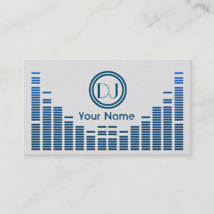 Carte De Visite Dj égalizer musique jouer bleu ombragé