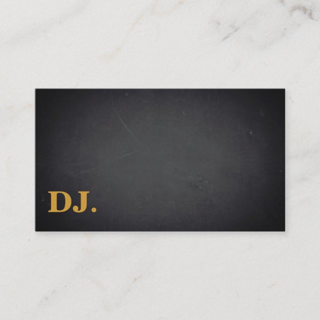 Carte De Visite DJ Gold Bold Texte Élégant minimaliste foncé (Devant)
