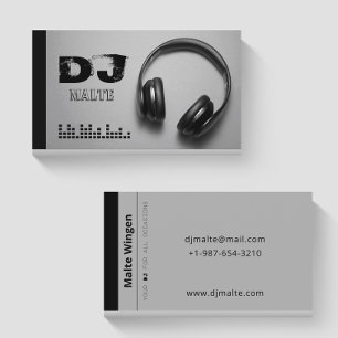 Carte de visite DJ gris casque