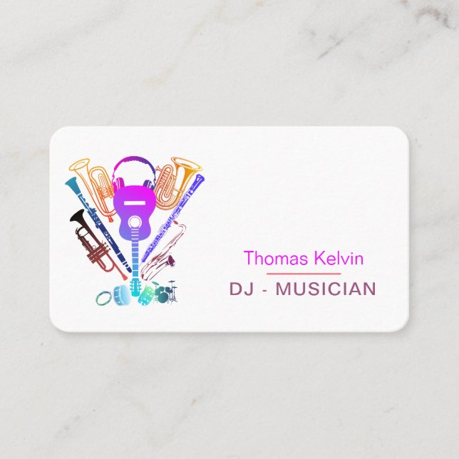 Carte De Visite DJ Instruments de musique Organisateur d'événement (Devant)