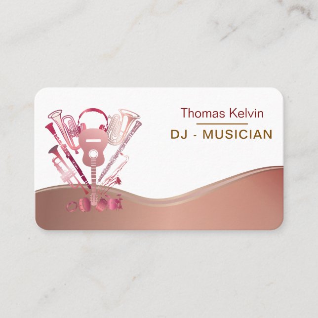 Carte De Visite DJ Instruments de musique Organisateur d'événement (Devant)