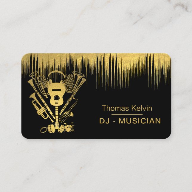 Carte De Visite DJ Instruments de musique Organisateur d'événement (Devant)