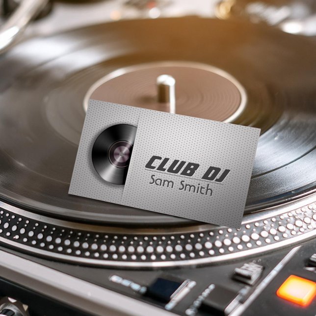 Carte De Visite DJ Moderne Tourne-disque élégant mélangeur de viny (Créateur téléchargé)