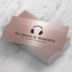 Carte De Visite DJ Music Deejay Modern Blush Rose Gold
