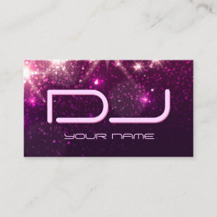 Carte De Visite DJ musical - Parties scintillant rose brillante