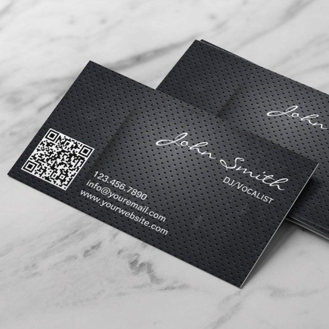 Carte De Visite DJ Musique Deejay Black Metal QR Code (Créateur téléchargé)