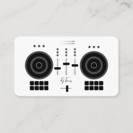 Carte De Visite DJ noir et blanc moderne